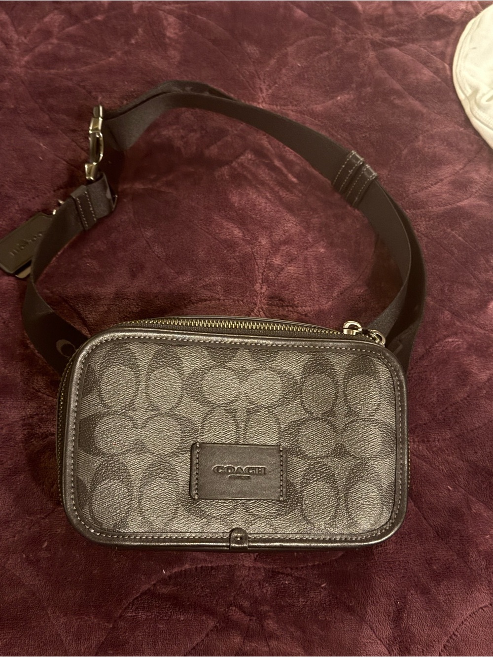 Coach Metallic Bronze Signature Crossbody Belt Bag